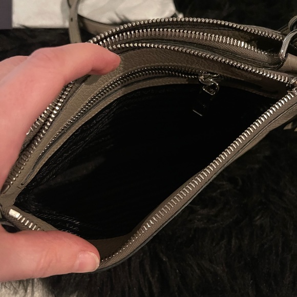 SOLD Authentic Leather Prada Crossbody  Grey (Argilla) Double Zip Phenix Bag - Picture 6 of 9